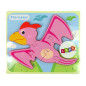 Drewniane puzzle dinozaur Pterodaktyl różowy i Pliosaurus niebieski EAN: 5904665991817