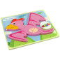 Drewniane puzzle dinozaur Pterodaktyl różowy i Pliosaurus niebieski EAN: 5904665991817