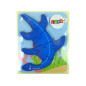 Drewniane puzzle dinozaur Pterodaktyl różowy i Pliosaurus niebieski EAN: 5904665991817