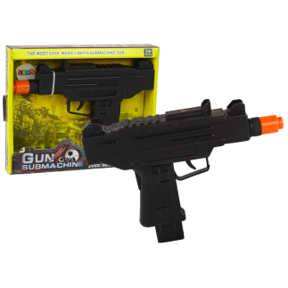 Pistolet czarny dla dzieci wibracje dźwięk