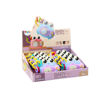 Krab aparat grzechotka projektor na baterie dźwięki niebieski