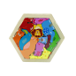 Puzzle układanka zwierzątek klocki drewniane kolorowe - 12 elementów, EAN: 5905991007845