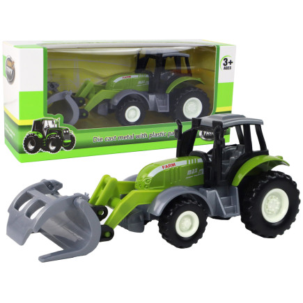 Traktor koparka zielony krokodylek pojazd rolniczy