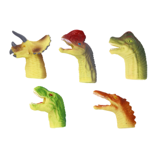 „Dinozaury na palce - gumowe sensoryczne pacynki do zabawy - EAN: 5905884452790”
