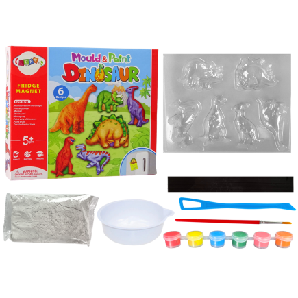 Zestaw diy do malowania dinozaury gips magnesy