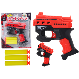 Mini pistolet na strzałki piankowe z przyssawkami czerwony