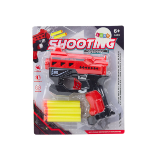 Mini pistolet na strzałki piankowe z przyssawkami czerwony