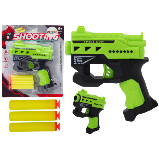 Mini pistolet na strzałki piankowe z przyssawkami zielony