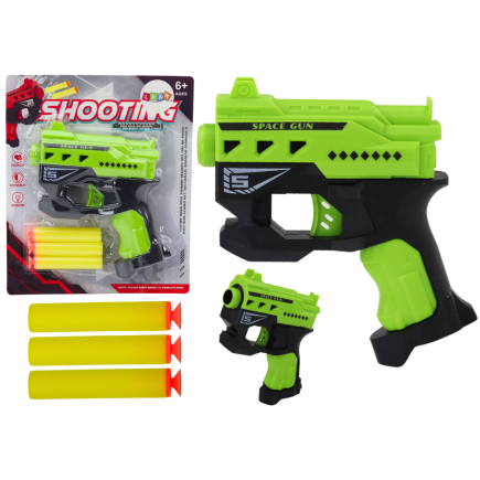 Mini pistolet na strzałki piankowe z przyssawkami zielony