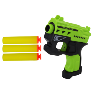 Mini pistolet na strzałki piankowe z przyssawkami zielony