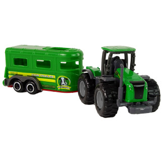 Traktor z przyczepą zielony