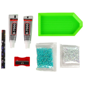 Zestaw diy diamentowy renifer diy kryształki brelok 3d niebieski