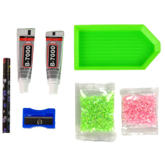 Zestaw diy diamentowy renifer diy kryształki brelok 3d zielony