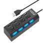 Ak228a Hub 4xUSB Aktywny z Wyłącznikami - EAN: 5907621810238