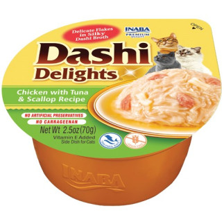 Inaba dashi delights kurczak tuńczyk & przegrzebki 70g bulion dla kota