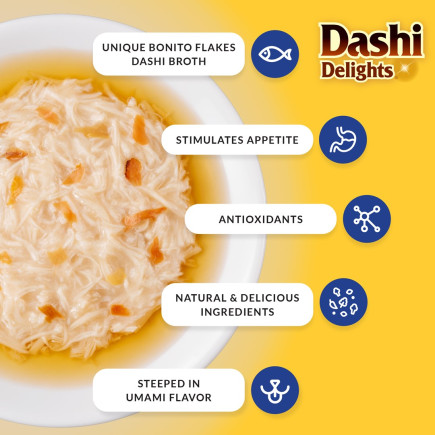 Inaba dashi delights kurczak z płatkami boni  70g bulion dla kota