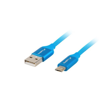 Kabel lanberg premium ca-usbm-20cu-0018-bl (usb 2.0 - micro usb typu b   1,8m  kolor niebieski)