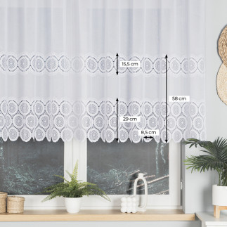 Firanka, wysokość 120cm, kolor 001 biały