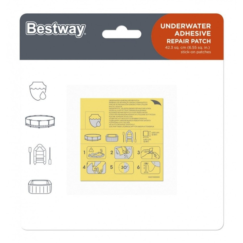 Wodoodporne łatki naprawcze do basenów i materaca dmuchanego Bestway EAN: 6941607307564