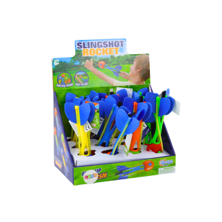 Rakieta z procą do rzucania piankowa kolorowa odrzut 25 metrów