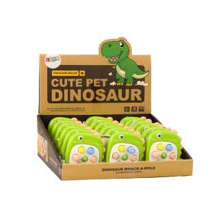 Gra zręcznościowa whack a mole literki dinozaur zielona