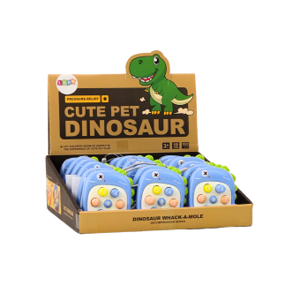 Gra zręcznościowa whack a mole literki dinozaur zielona