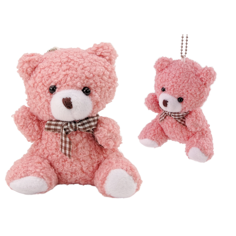 Pluszowy Różowy Miś Przytulanka Breloczek 10cm - EAN: 5905991003014