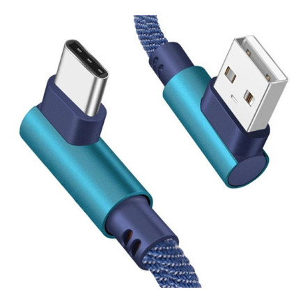 Kabel USB - USB C Kątowy Blue, EAN: 5907621820640