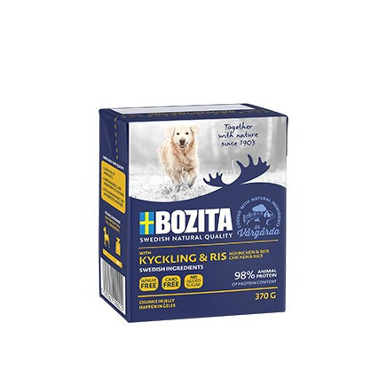Bozita mięsne kawałki kurczak /ryż w galaretce 370g