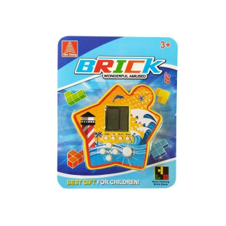 Gra Elektroniczna Kieszonkowa Brick Tetris Żółty - EAN 5907625582575