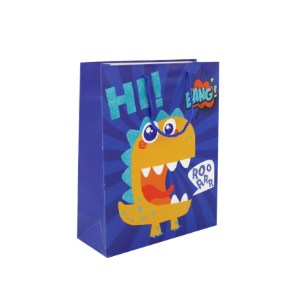 Papierowa torba prezentowa niebieska dinozaur 32cm x 26cm x 10cm EAN: 5905884453230