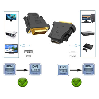 Hd6 adapter gniazdo hdmi-wtyk dvi gold