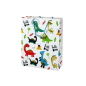 Papierowa torba prezentowa biała w kratkę dinozaury 32 cm x 26 cm x 10 cm EAN: 5905884453322