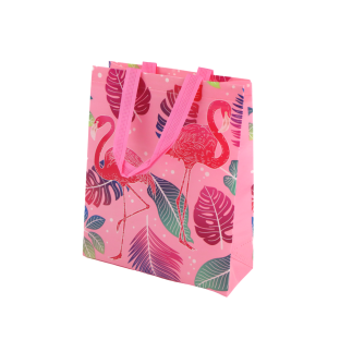 Torba prezentowa flamingi różowa 30,5cm x 24,5cm x 10cm