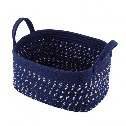 Kosz prostokątny pleciony granatowy n/n bz, 21x31x16cm - EAN: 5904252307151