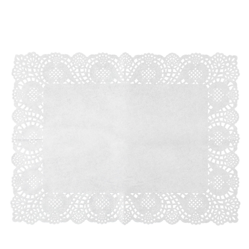 Kpl. serwetek prostokątnych papierowych do ciasta 40x30 cm biały - EAN: 5904252395660