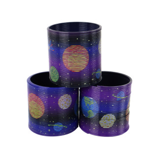 Kultowa sprężyna fioletowa motyw planet relaksacyjna 6cm