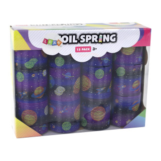 Kultowa sprężyna fioletowa motyw planet relaksacyjna 6cm