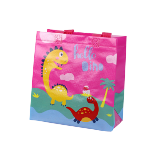 Torba prezentowa dinozaur różowa 23cm x 21,5cm x 11cm