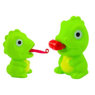 Dinozaur gumowy z wysuwanym językiem zielony 8cm