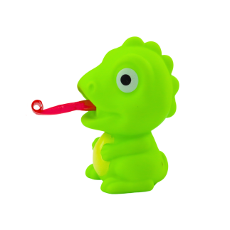 Dinozaur gumowy z wysuwanym językiem zielony 8cm