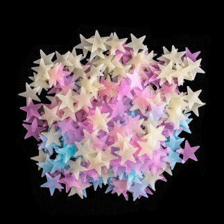Ag683a gwiazdki fluorescenc 100 szt mix