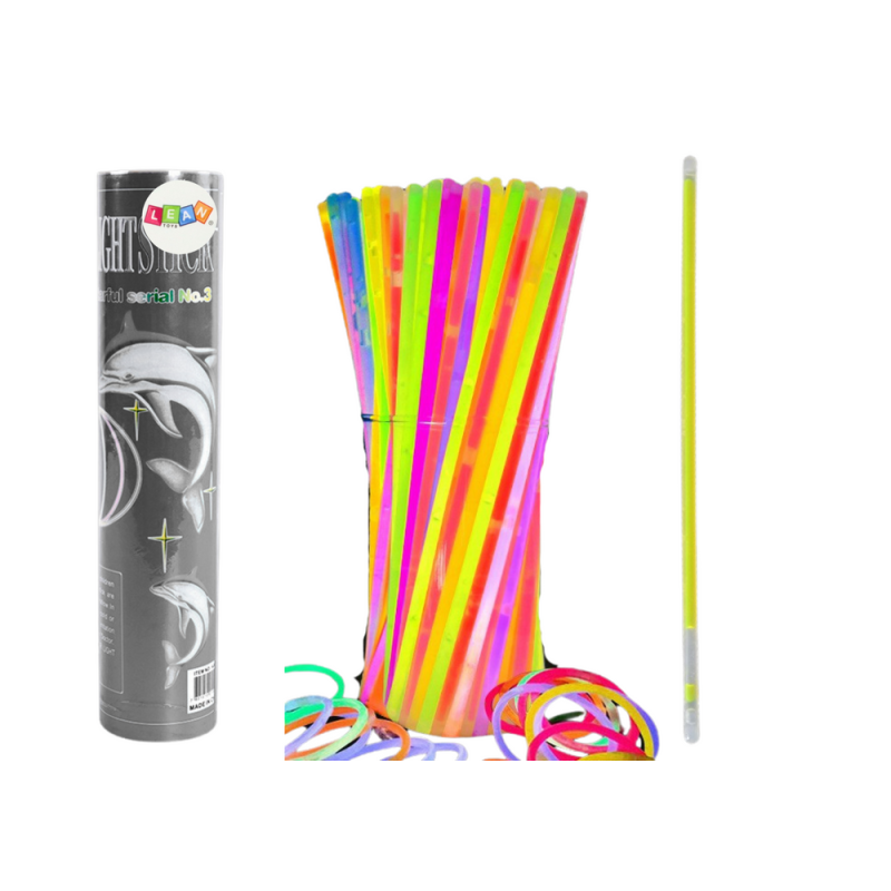 Opaski fluorescencyjne świecące w ciemności 100 sztuk, wiele kolorów, EAN: 5905991026914 Opaski fluorescencyjne świecące w ciemności 100 sztuk, wiele kolorów, EAN: 5905991026914