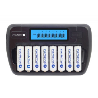 Everactive ładowarka procesorowa aaa/aa, 8 w pełni niezależnych kanałów, ładowanie, odświeżanie, adapter 12v w zest. nc-800