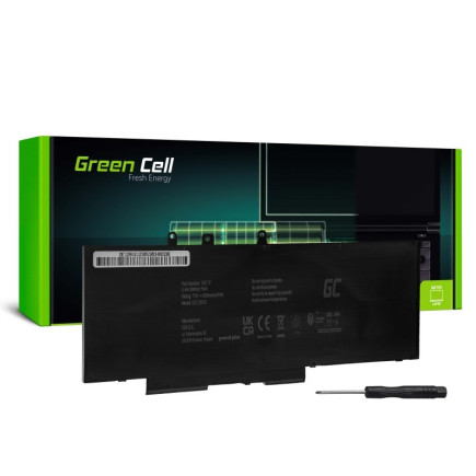 Green cell bateria de128v2 93ftf gjknx do dell latitude 5280 5290 5480 5490 5580 5590 5591 precision 3520 3530 6200mah 7.6v