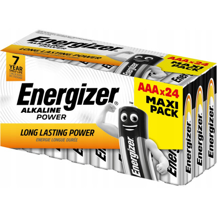 Energizer baterie alkaline power aaa lr03 24 sztuki new maxi pack