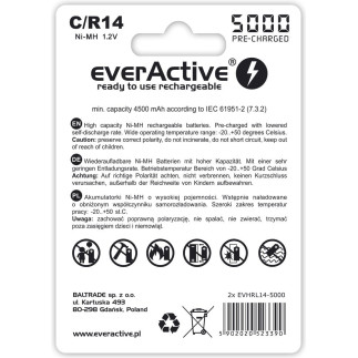 Zestaw akumulatorków everactive evhrl14-5000 (5000mah   ni-mh)