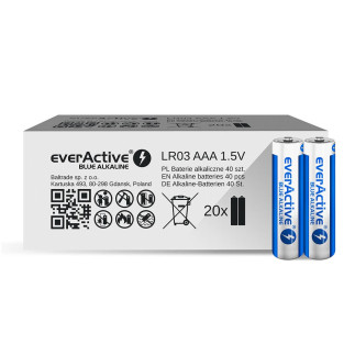 Everactive baterie alkaliczne aaa/lr03 limited blue alkaline - 40 sztuk alev03s2bk