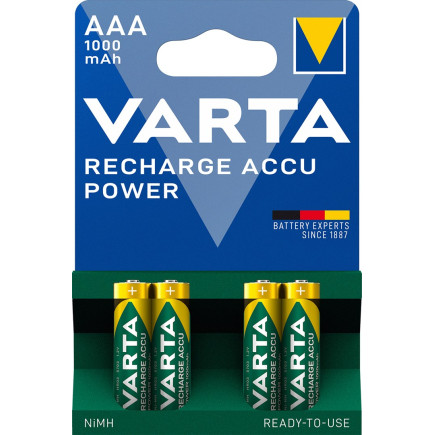 Zestaw akumulatorków aaa varta ready2use 5703301404 (1000mah   ni-mh)