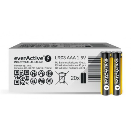 Zestaw baterii alkaliczne everactive evlr03s2ik (40)